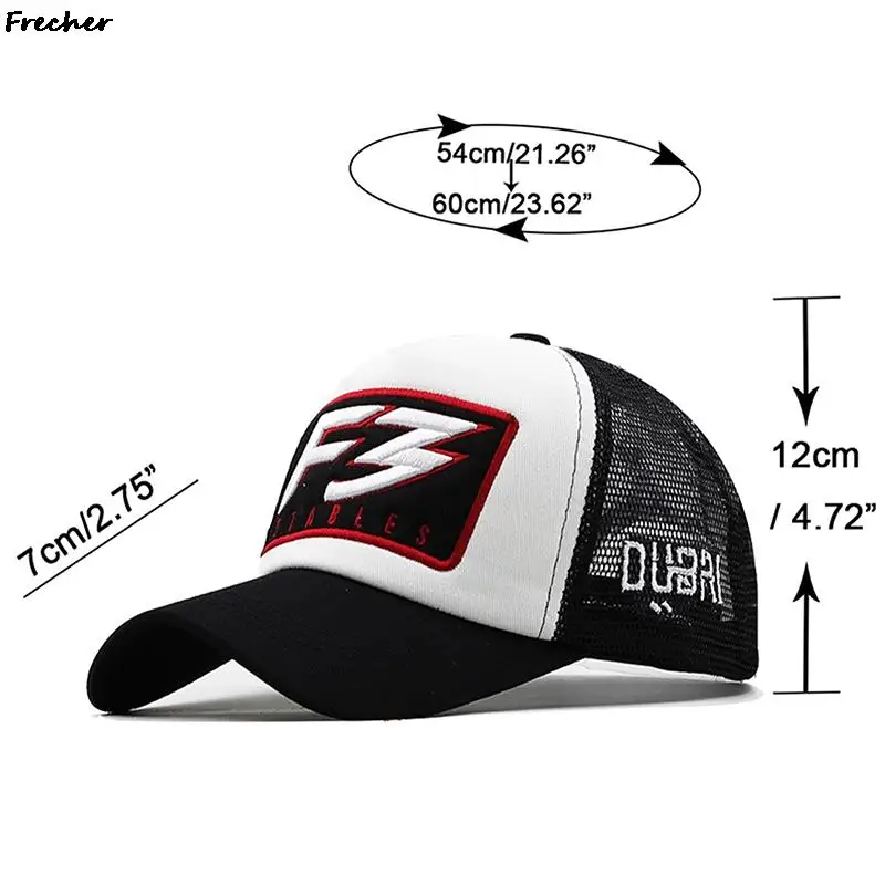 Letter Embroidery Golf Cap Colorblock Baseball Caps Mesh Patchwork Trucker Hat Outdoor Sports Snapback Hats Rock Casquette Visor