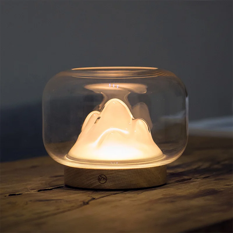 Warm Mountain Light Simplicity Night Light Living Room Household Small Warm Lamp Creative Glass Art Fish Tank Design Light Gifts