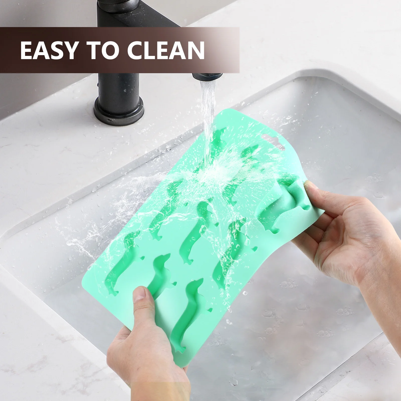 

Silicone Ice Cube Mold Dog Shape Design Easy Release Non-Stick Tray for DIY Fondant Cookies Brownies Pastries Craft Making Fun