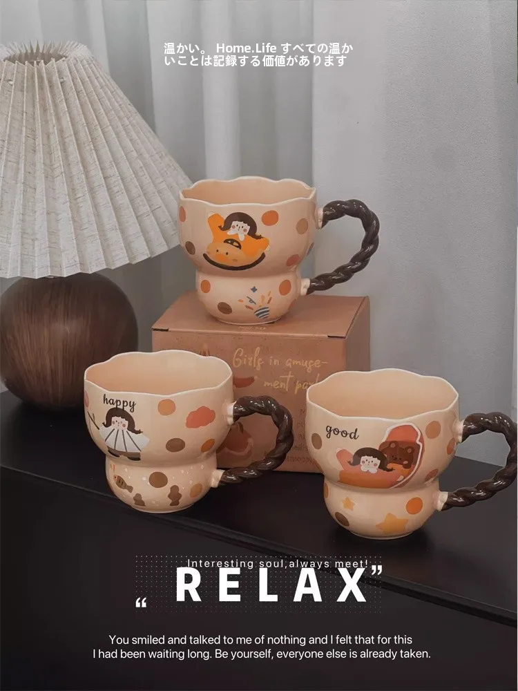 

Adorable Cerc Du Dinnerware Set for Girls Moving Gift Cartoon Bowls Plate Soup Bowl Rice Bowl High Temperature Firing