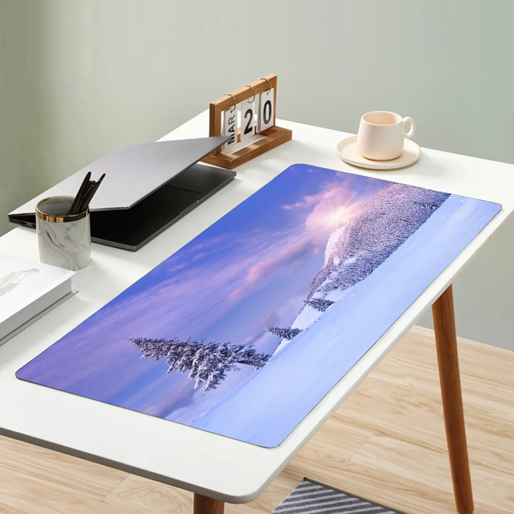 Snow Landscape Mousepad Mouse Mat Desk Mat With Pad Gaming Accessories Prime Gaming XXL Keyboard Pad Padding Mat