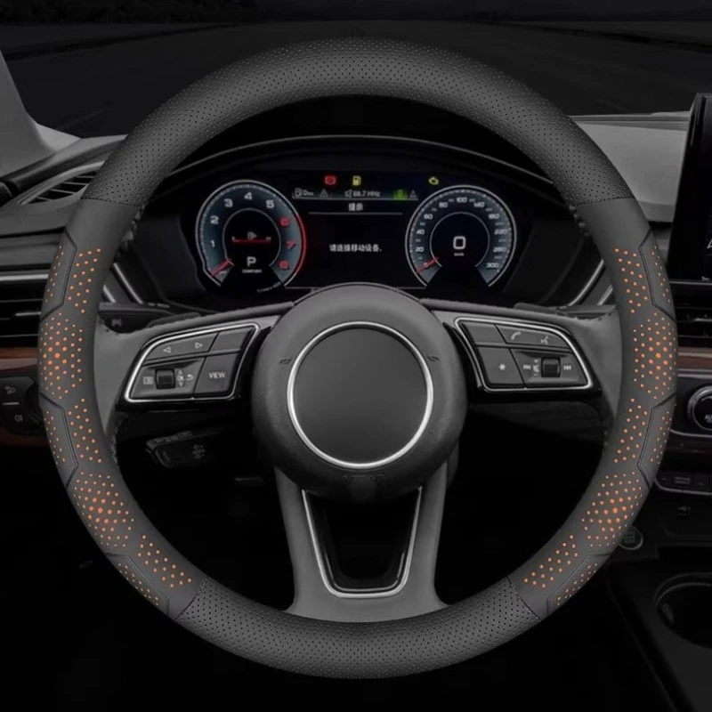 

For BYD SHARK SHARK 6 Steering Wheel Cover Wrap Premium Nappa Leather Anti-Slip Breathable Protector Auto Interior Accessories
