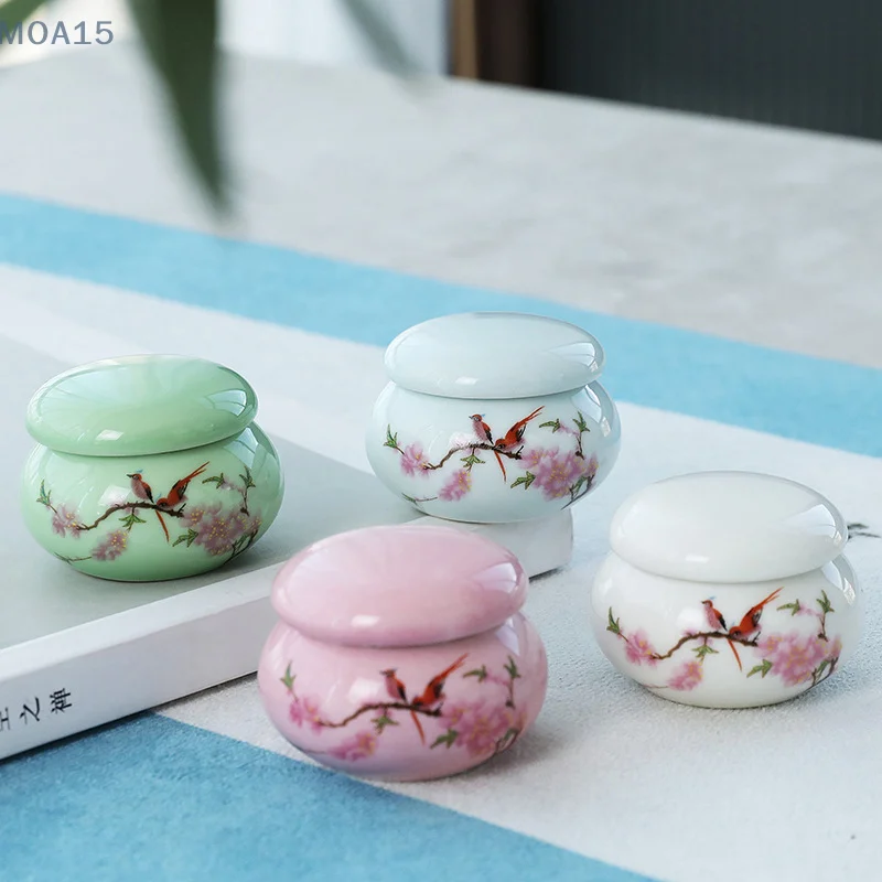 Small Mini Color Glaze Ceramic Jars Porcelain Jars Medicine Cans Tea Cans Fragrance Powder Ointment Cans Sealed Storage Cans