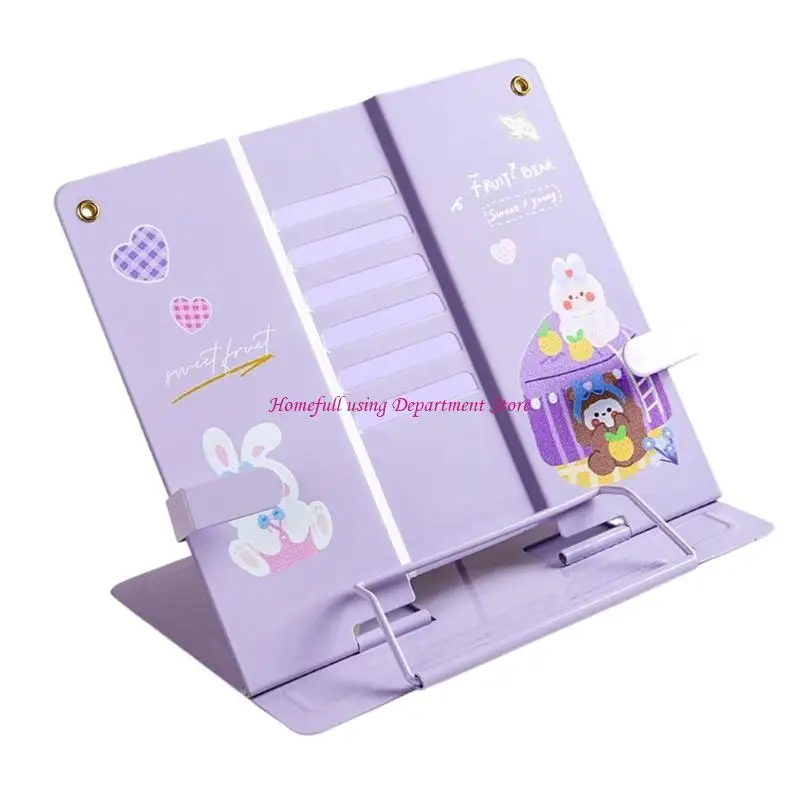 Ergonomic Foldable Reading Stand Metal Frame Adjustable Angles Secure Grip Base For Books Tablets