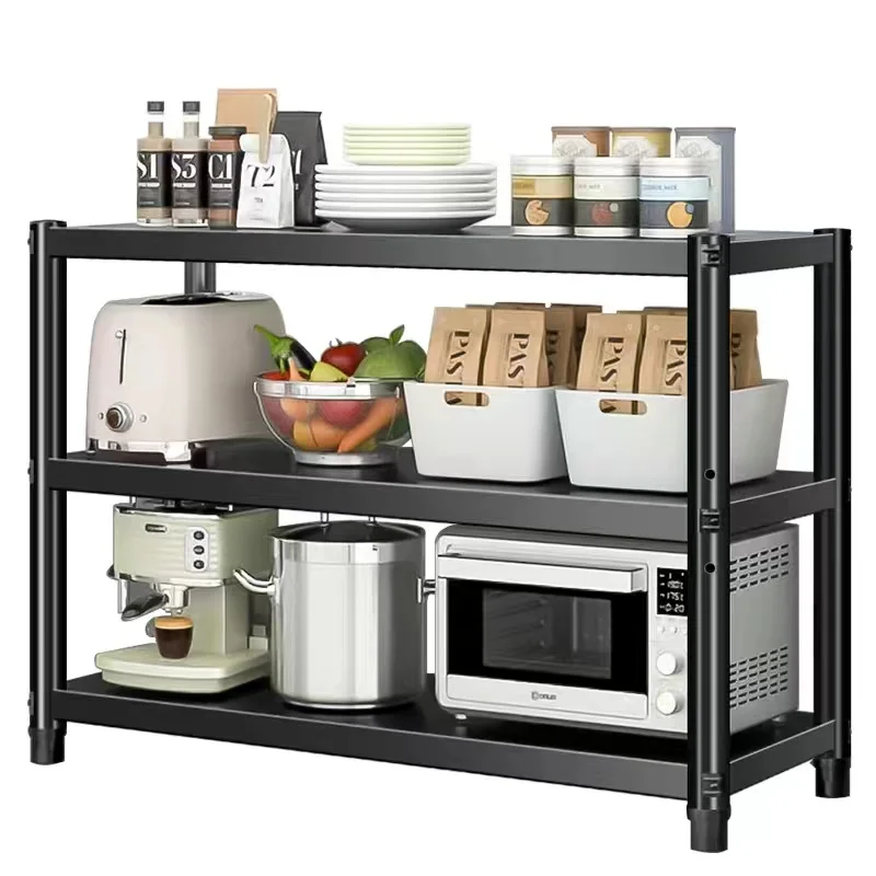 Kitchen Steel Storage Rack Floor Multi-Layer Household  Microwave Oven Pot Dish organizer Shelf