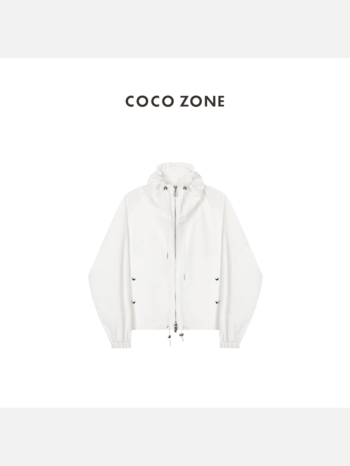 

Спортивная ветровка Zone с двойной молнией, эластичными манжетами, воротником на шнурке, длинными рукавами, стандартным кроем, для повседневной носки, из полиэстера