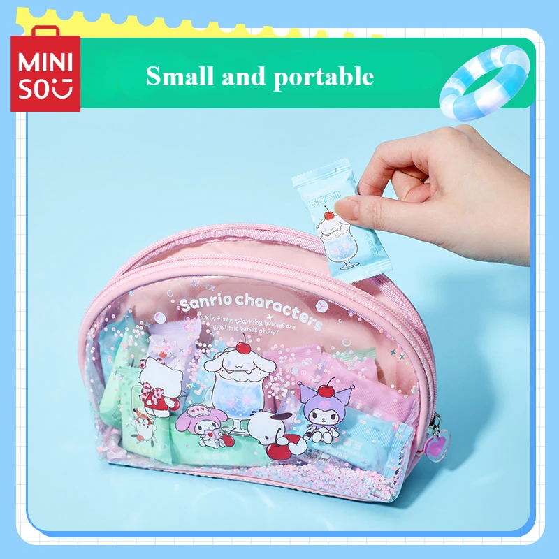 MINISO Sanrio Colorful Summer Series Compressed Towel Disposable Portable Face  Cute Cartoon Children's Toy Birthday Gift