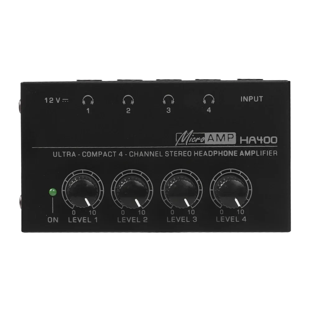 

With Power Adapter EU US Plug Adapter Top Deals 4 Channels Mini o Stereo Headphone Amplifier HA400 Ultra-Compact Audio Amplifier