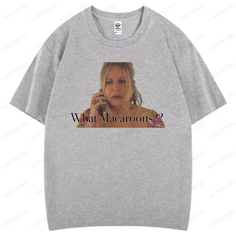 무슨 마카롱 화이트 로터스 시즌 빈티지 미스터리 영화 코튼 티 여성 남성 유니섹스 데일리 캐주얼 봄 패션웨어