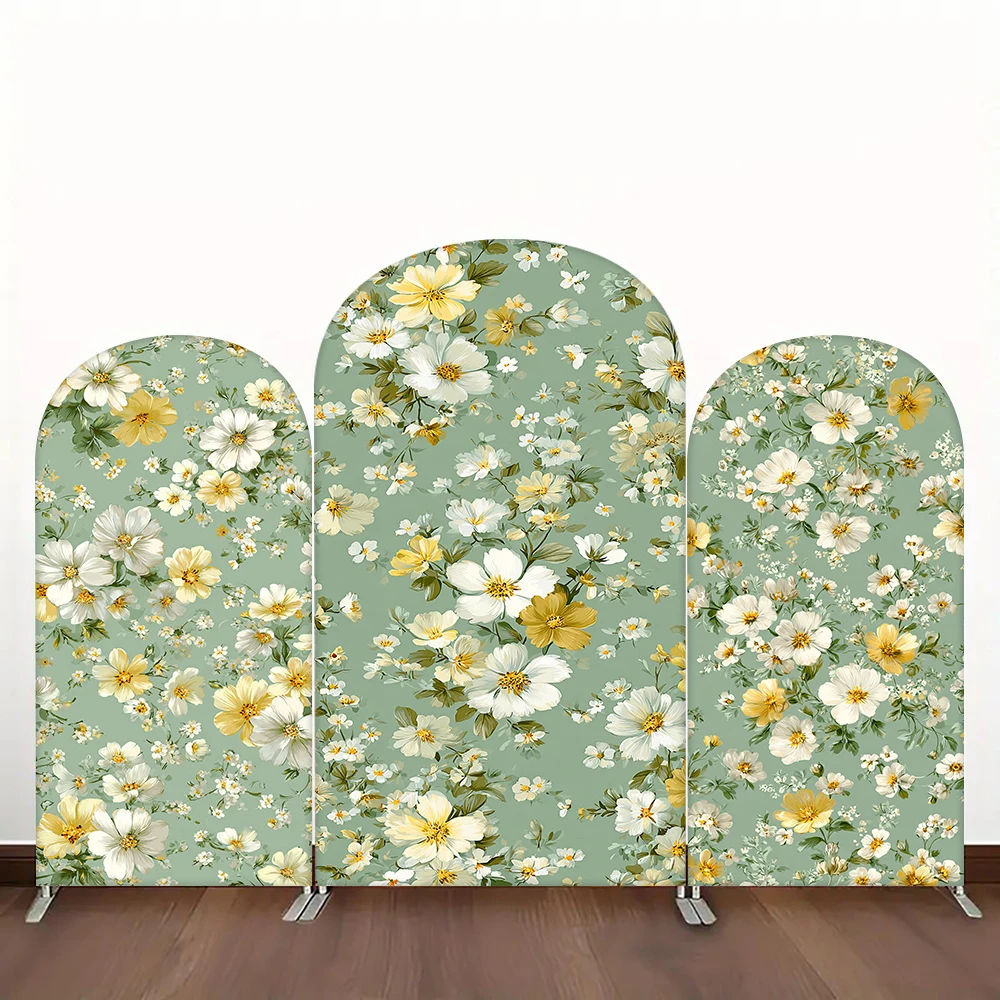 

Floral - styled Backdrop with Light Green Background - Ideal for Birthday, Wedding, Party and Celebration Decor/Background