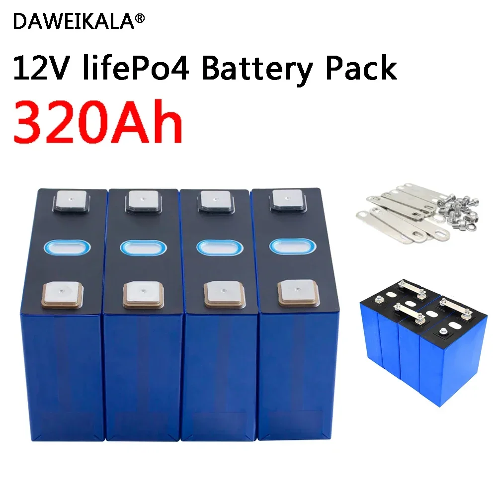 Lifepo4 Battery 3.2V 320Ah Grade A Battery DIY 12V 24V 48V 60V 72V  Lithium Iron Phosphate Battery For RV Boat Car Backup Power