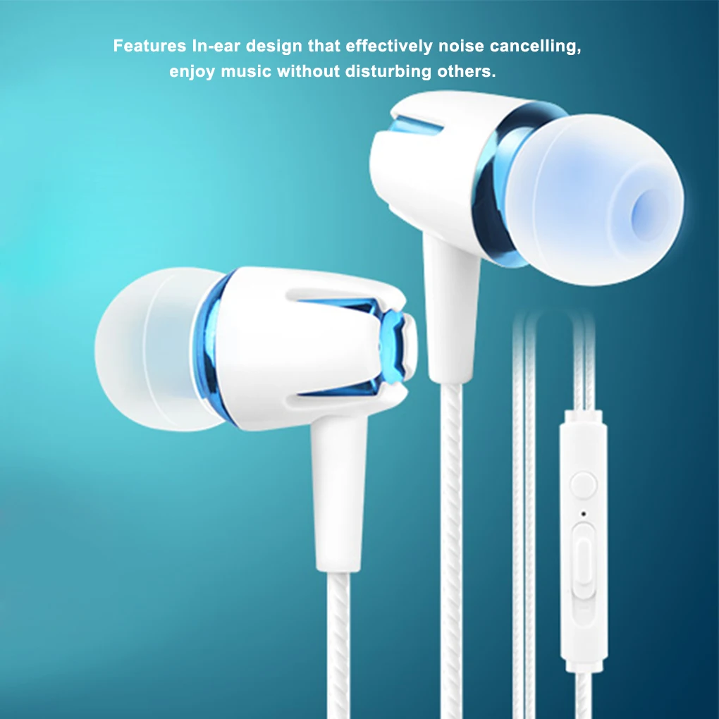 Wired Earphone In-Ear Noise Reduction Smartphone Headphone with 3 5mm Jack