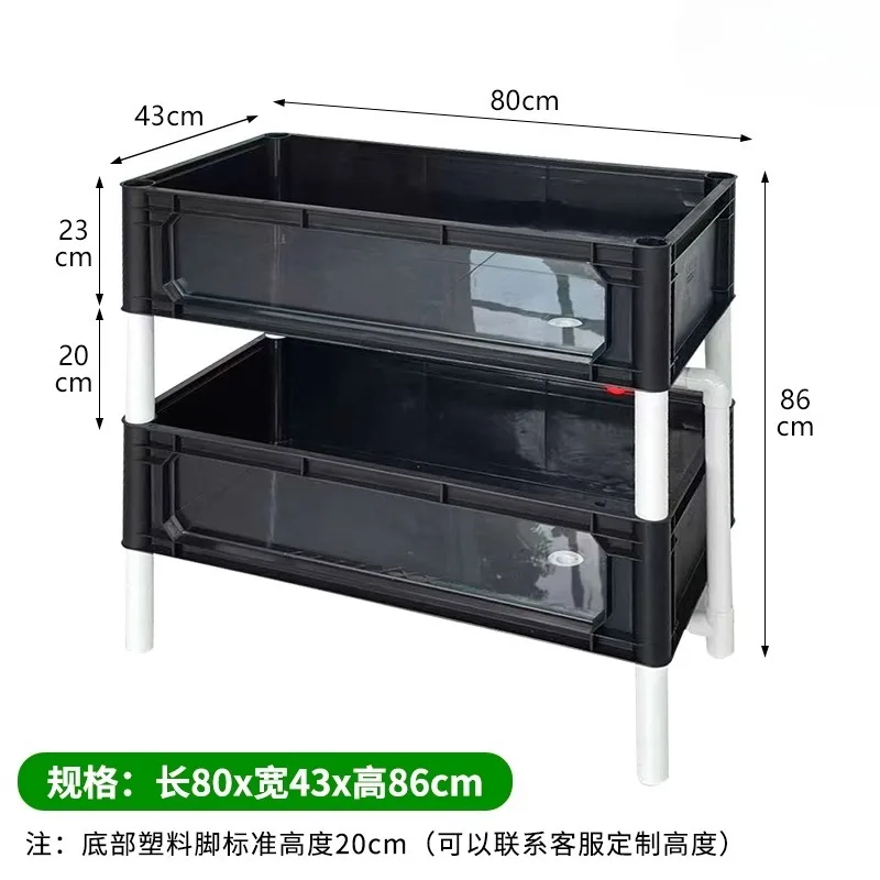 Large turtle tank, egg turtle row tank, fish turnover box PP plastic ultra-clear glass, egg laying pool, special for hair color