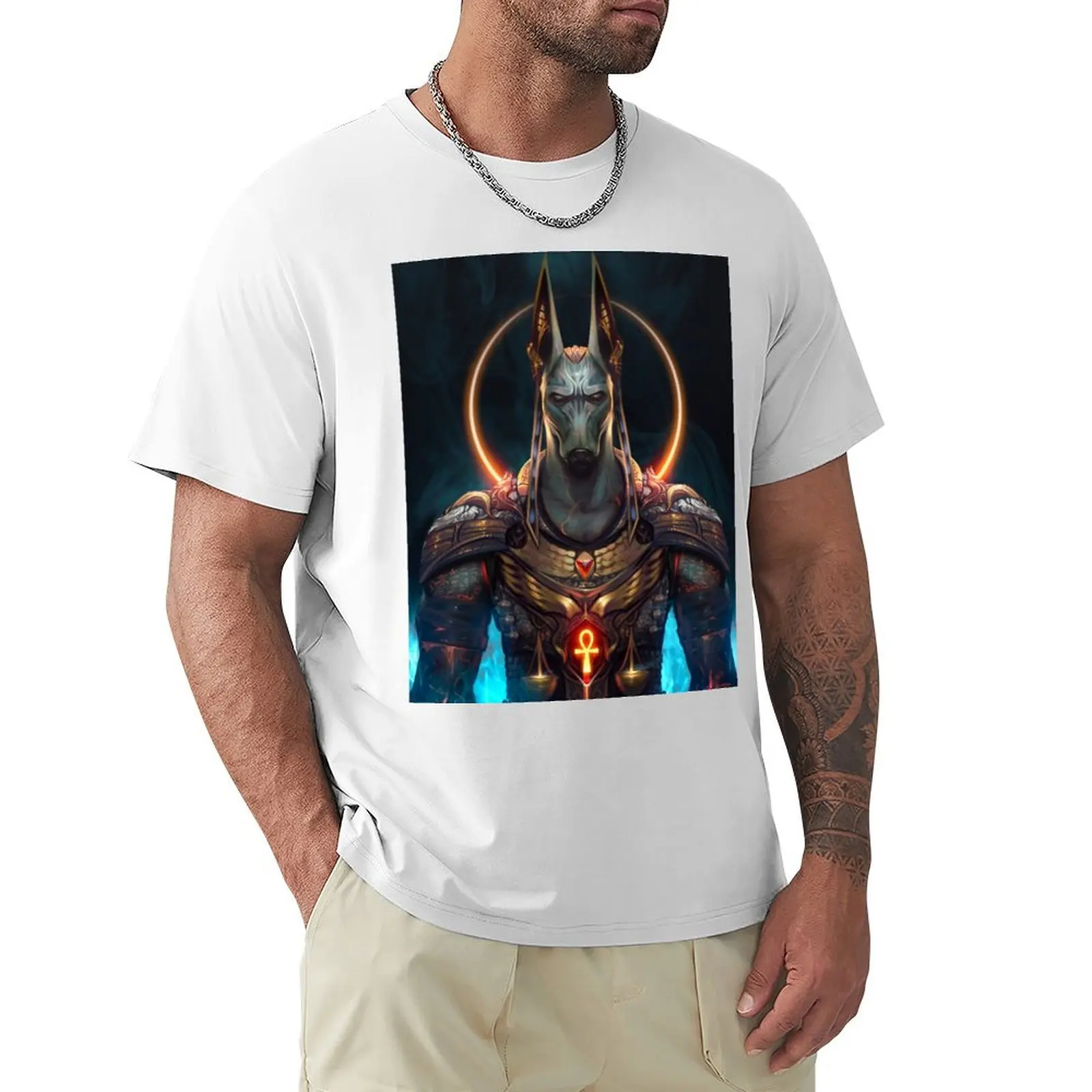 Anubis T-Shirt boys whites customs Short sleeve tee men