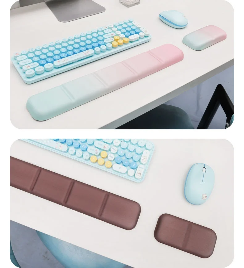 Schaumstoff-Handgelenkauflage Tastatur-Pad-Set 6 Farben Büro Gaming Ergonomische Rutschfeste Schreibtischunterlage – Detail 10