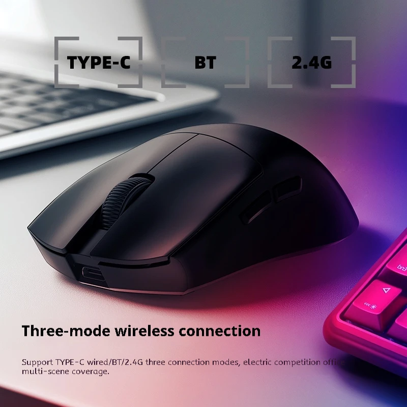 I Stone 2024 New He3 Series Wireless Gaming Mouse Bluetooth Three-Mode Gaming Paw3395 Lightweight Design Swappable Battery Mouse