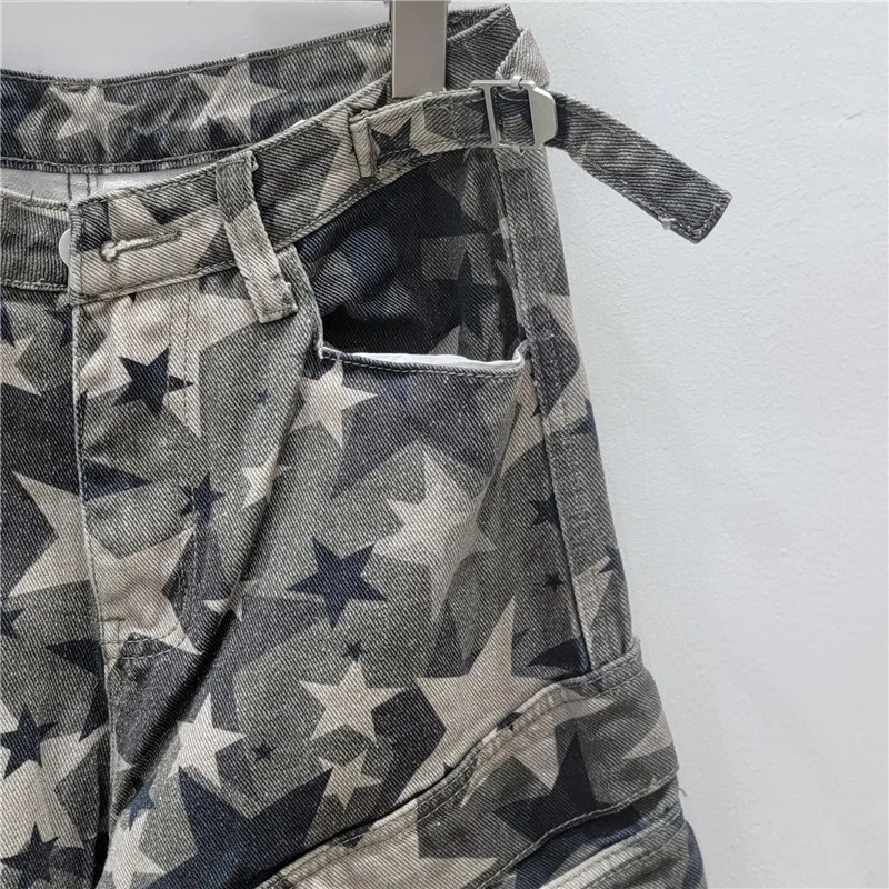 Jean viral US Retro! Camouflage étoile et ajustement décontracté. Baggy, long et allonge les jambes. Le dernier style de rue.