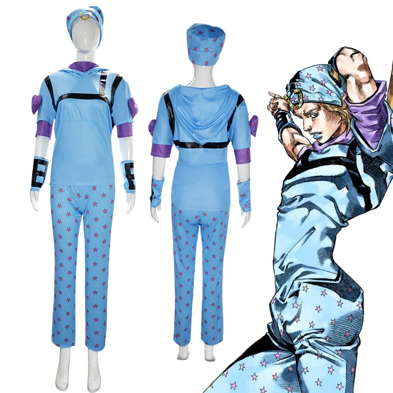 Disfraz de JOJO's Bizarre Adventure Parte 7 SBR, conjunto completo de Johnny Joestar