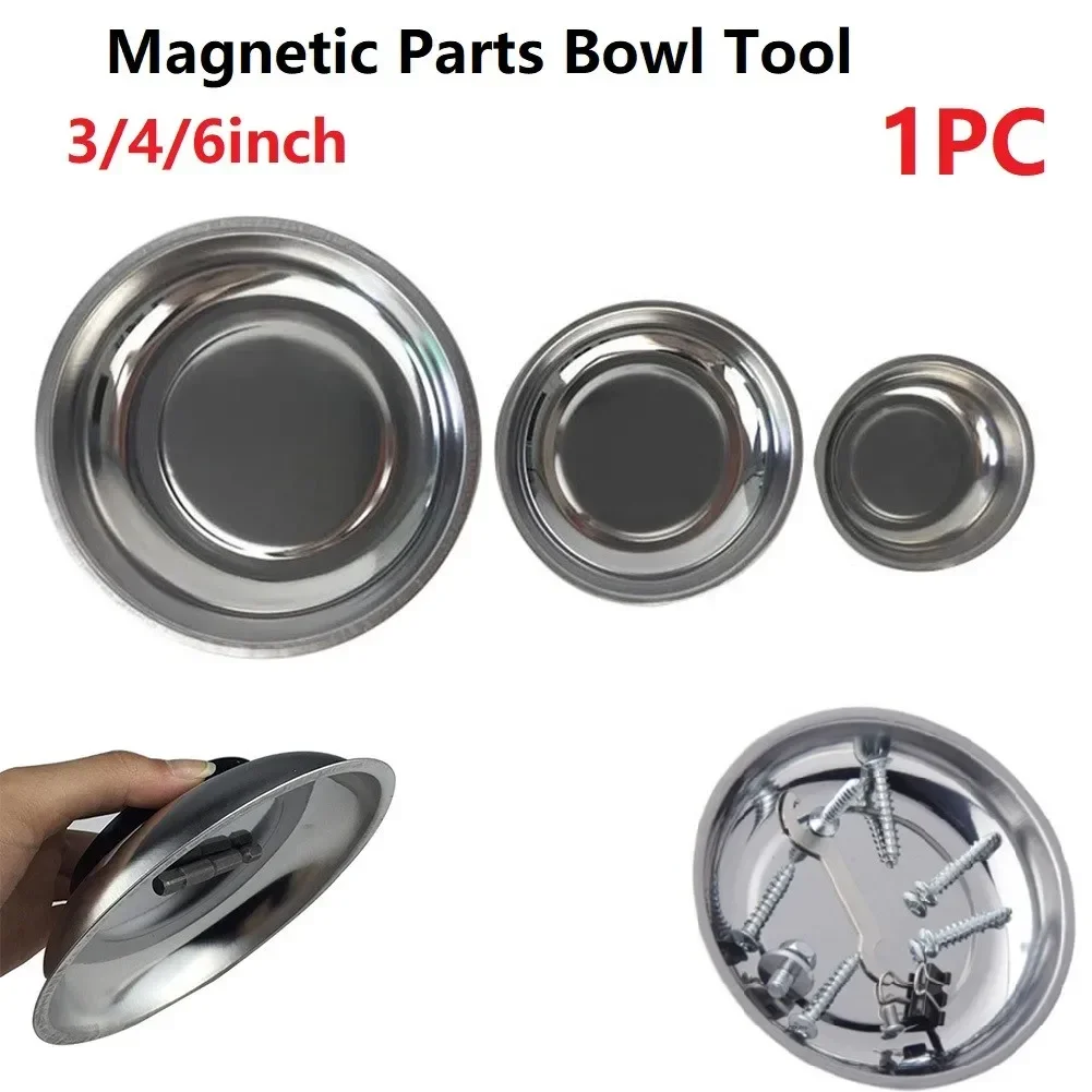 1pcs Magnetic Part Tray Stainless Steel Magnetic Parts Bowl Nuts Bolts Screws Sockets Parts Accessories Tray Tools Box Organizer