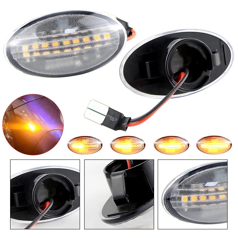 

2PCS LED Dynamic Side Marker Light Turn Signal for BMW Mini Cooper R50 02-06 R52 04-08 R53 02-06 Sequential Blinker Lamp