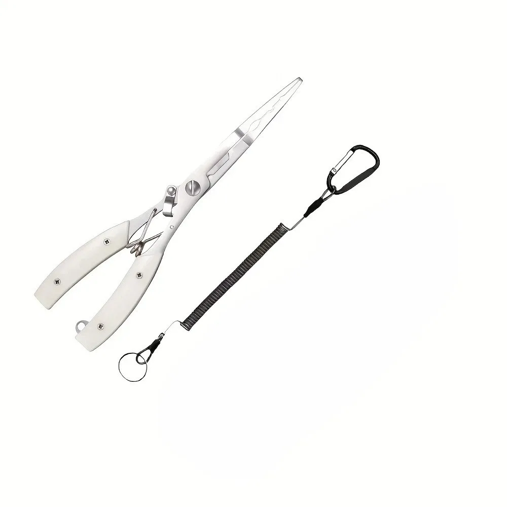 Stainless Steel Fishing Pliers Luminous Portable Hook Remover with Storage Bag Rustproof Fishing Tongs Sea Saltwater