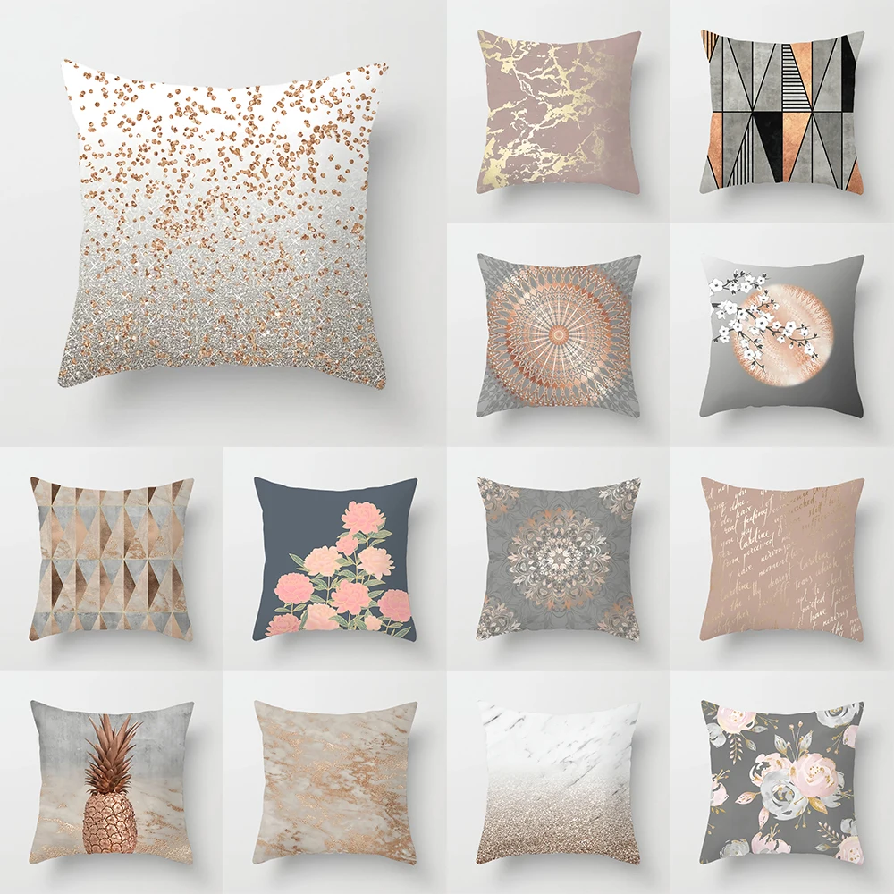 

45x45cm geometric printed pattern pillowcase for home living room sofa bedroom decoration cushion cover