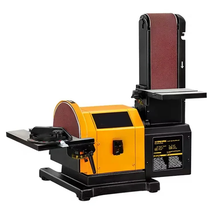 Sand Disc Sand Belt Machine 200mm 900W Desktop Grinder Sandpaper Polisher Woodworking Sander for Polishing