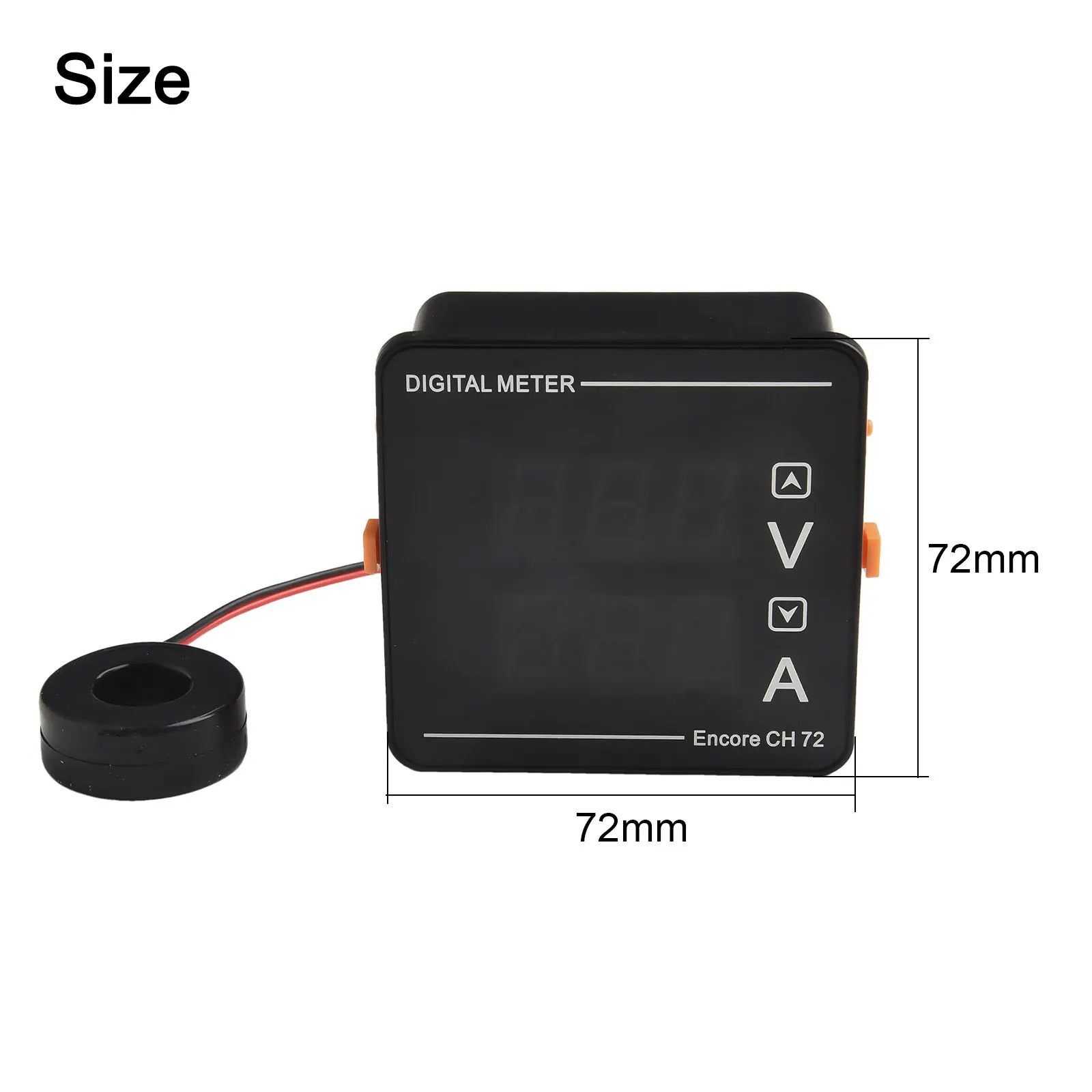 Electricity Monitoring Tool Digital Volt/Amp Meter Featuring Dual Displays Operates Without External Power Supply Up to 120A