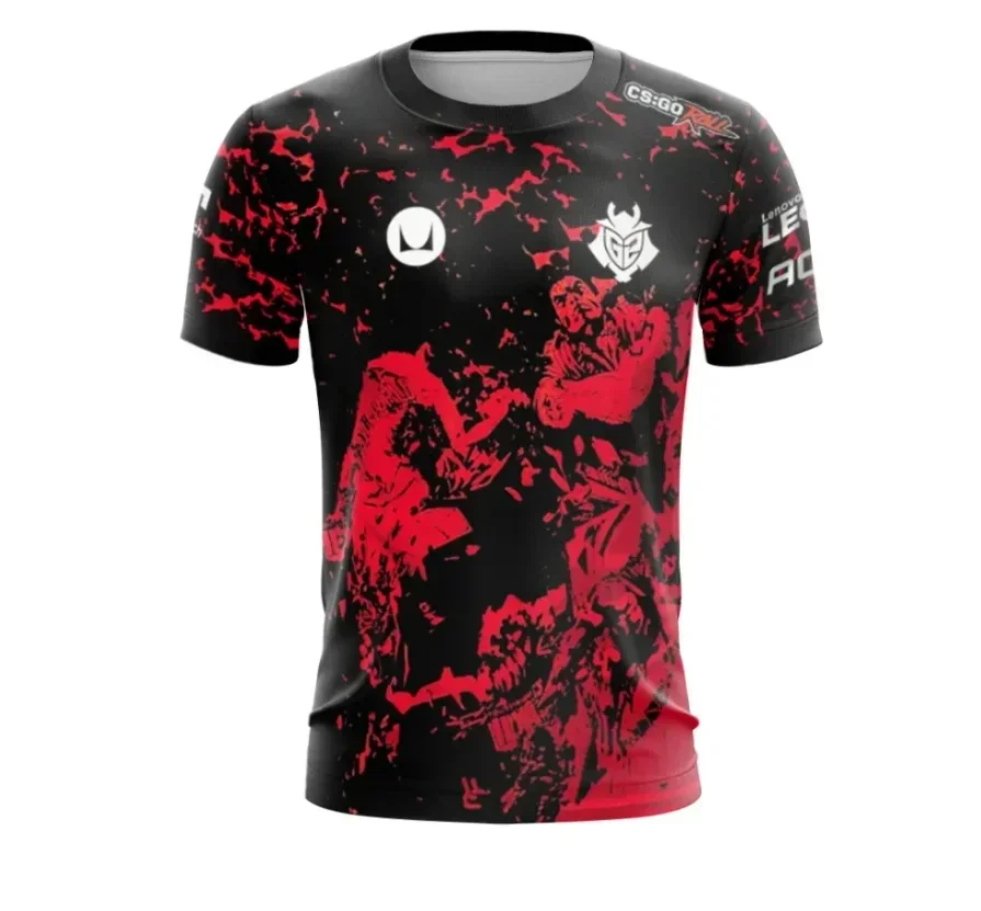 2024 Summer New G2 E-sports Chinese Dragon Pattern 3D Printed Men's T-shirt Plus Size Loose Everyday Casual Street Fashion Top