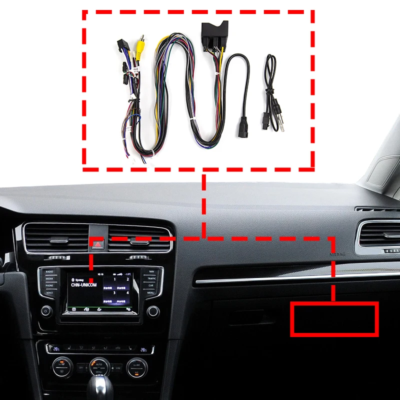 

Ainavi For VW MQB Model Long Line for Golf 7 MK7 GTI Passat B8 Polo Split Structure Host Storage Box Host 50cm Cable Golf fiber