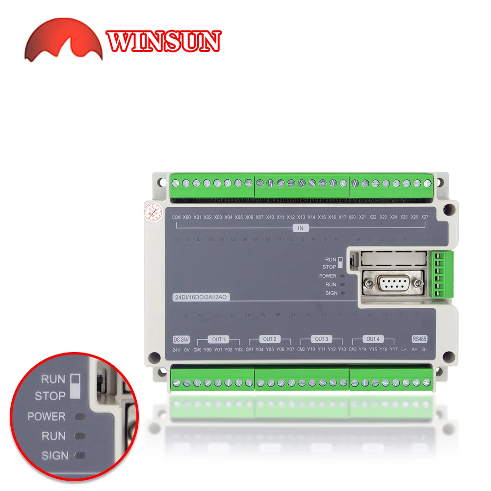 FX3U-40MR/40MT RS485 RTC Modbus 485 24 Input 16 Relay/transistor output 2AD analog input 2DA analog output plc controller