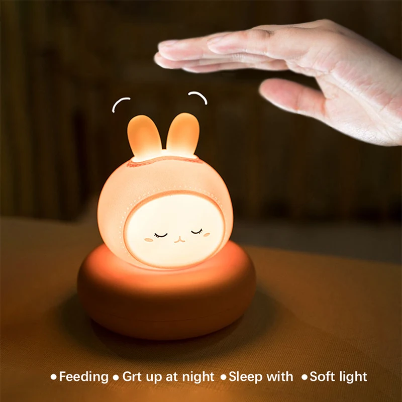 Nightlight Children\'s Night Light Bear Rabbit Baby Cute For Home Bedroom Kid USB Cartoon Led Lamp Christmas Gift