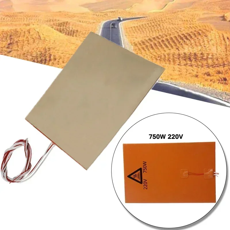 Heater Pad Heating Bed 3D Printer Car Engine 220V 750W 200mm*300mm Silicone Rubber W/ Backing Glue Heat Pad Heated Quickly