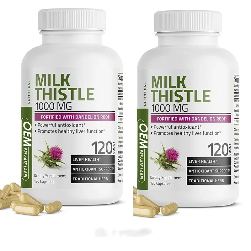 Liver Detox Natural Milk Thistle Capsules Liver Detox 120pcs Protecting Helps Repair Supports Liver Detoxificatio Renew Formula