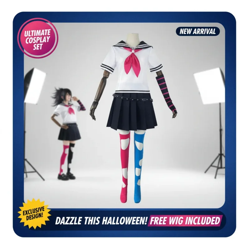

2026 Anime Danganronpa Ibuki Mioda Cosplay Costume Women Sailor Suit JK Uniform Halloween Role Play Wig Set#@