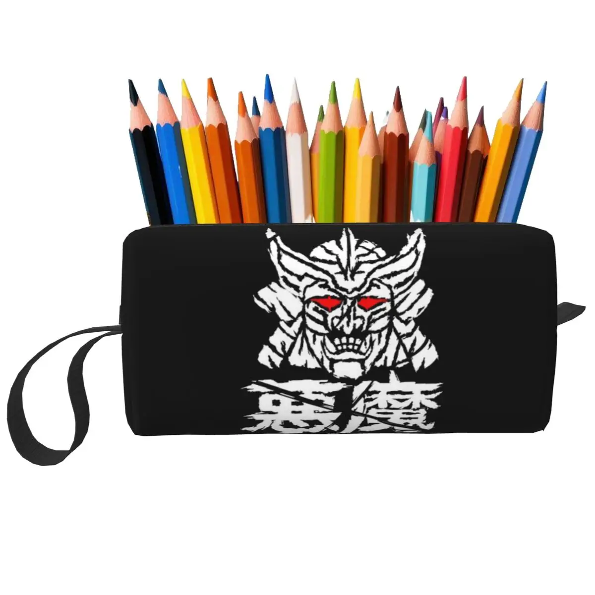 Awesome Samurai Demon Gold Makeup Bag Cosmetic Organizer Toiletry Cosmetic Bag for Women Beauty Travel Pencil Case