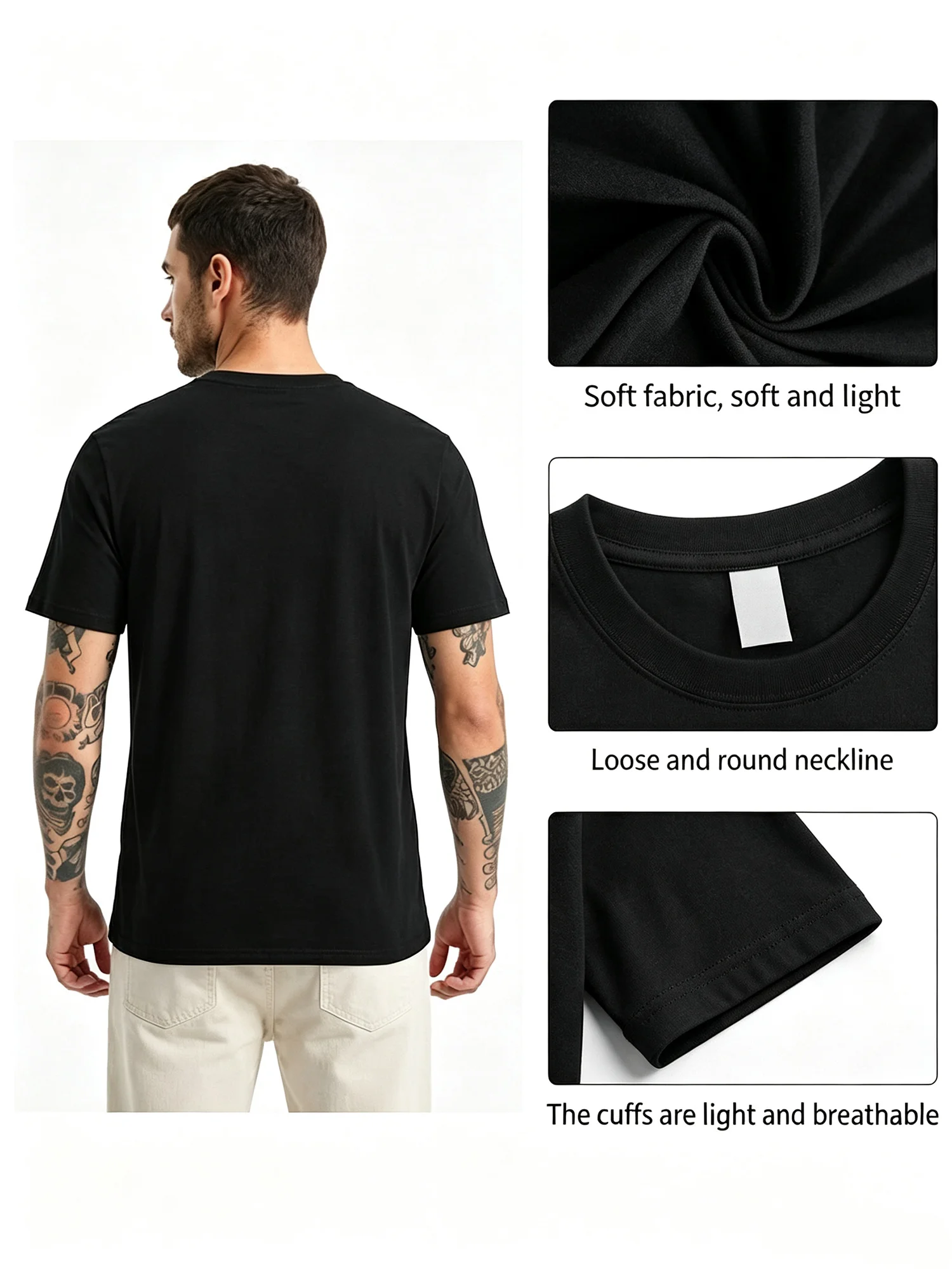 Plus-Size Men's Fashion T-Shirt with the Words Yahuah and Yahusha Printed on a Black Background This Comfortable, Single-Sided Printed Crew Neck Short-Sleeved T-Shirt Is Perfect as a Gift for Valentine's Day, Christmas, and Father's Day. Plus Size.