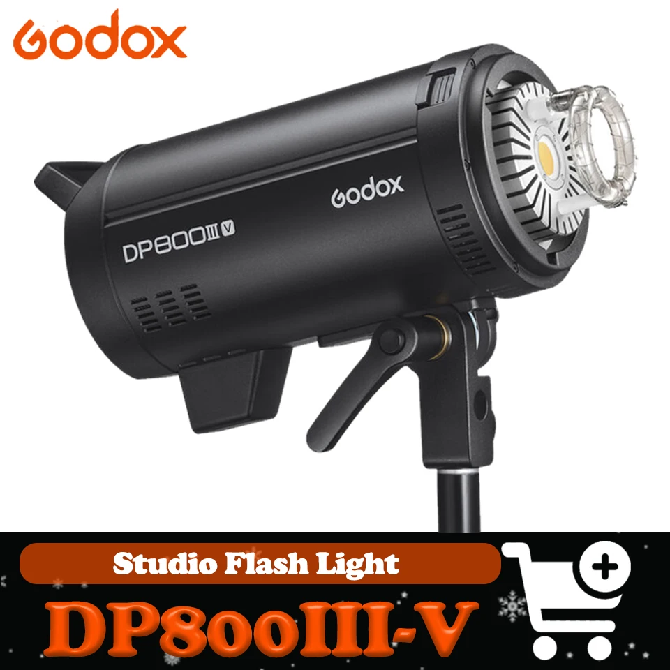 

Вспышка Godox DP800III-V 800Ws с временем перезарядки 0.1-1.0 с, управляемая со смартфона, для видеосъемки