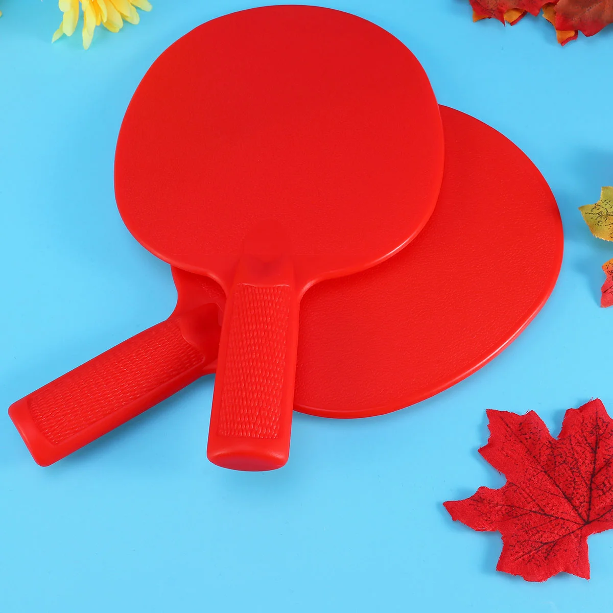 1 par de mazos de tenis de mesa, raqueta de plástico para practicar entrenamiento de niños, almohadillas de plástico para niños (rojo), paleta de tenis de mesa de plástico