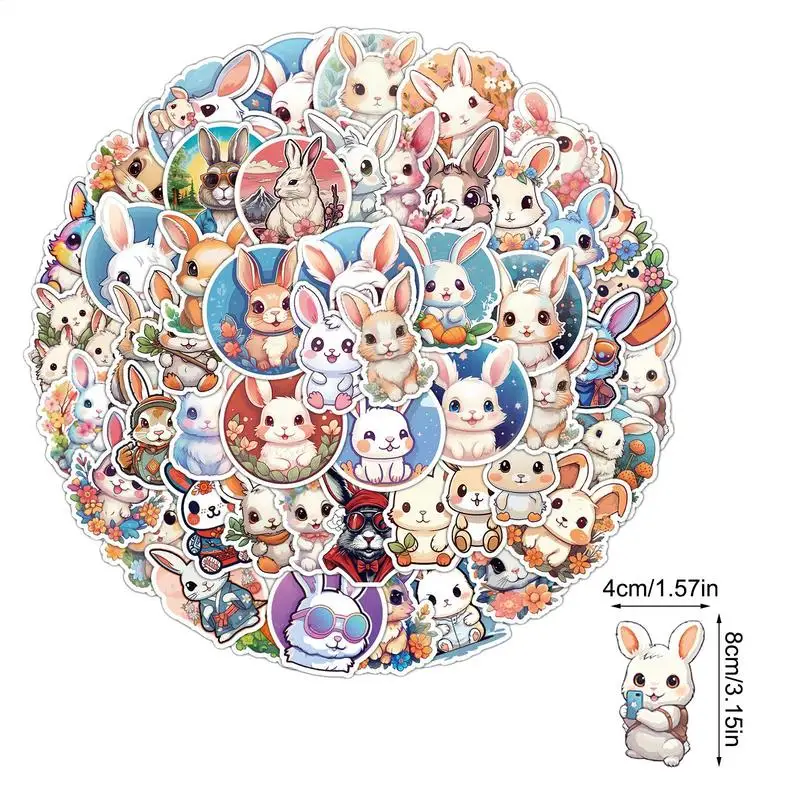 Paashaas Stickers Bunny Pasen Leuke Stickers 50x Grappige Esthetische Dierenstickers Waterdicht Voor Waterflessen Laptop Bagage