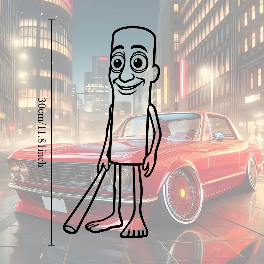 1pc Funny Line Art Character Vinyl Sticker, Waterproof Outdoor Decal for Car Window, Body and Exterior Decor
