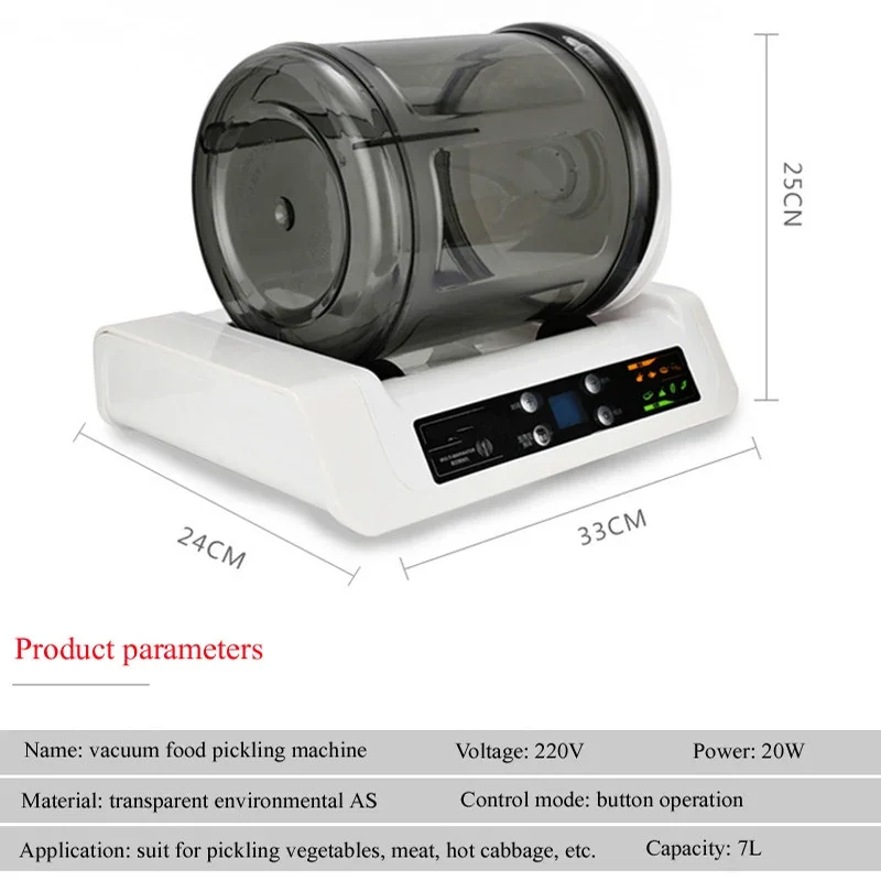 Electric Meat & Vegetable Marinator 7L Capacity Vacuum Meat Tumbler Commercial Meat / Fried Chicken Marinator Pickling Machine