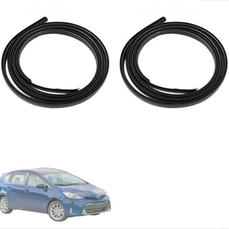 2 Pieces Roof Water Molding Alternative Preceding V Twelve Black Rubber Sealing New