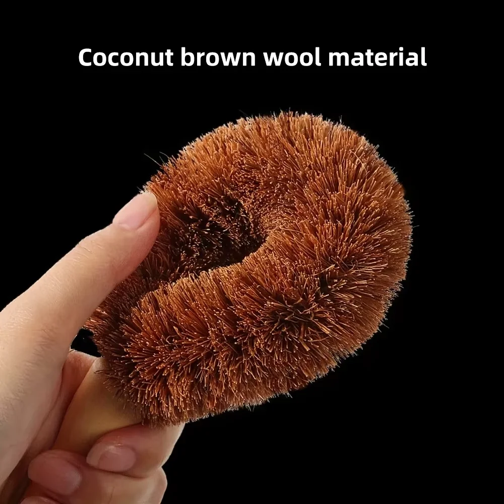 1 Buah Sikat Pot Kelapa Gagang Panjang Sikat Cuci Pot Sikat Pembersih Sikat Pembersih Mangkuk Ternak Anjing Sapi