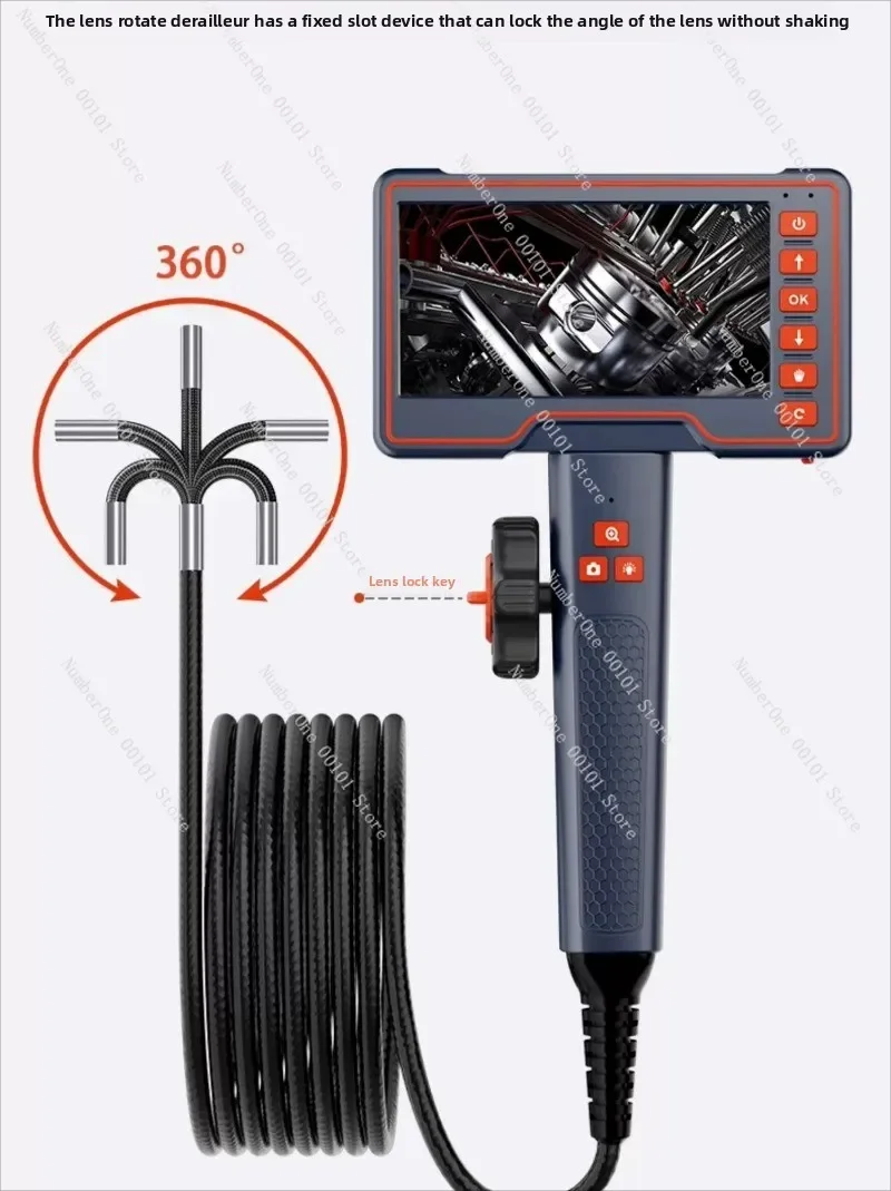 

360 ° Rotating Endoscope High Definition Camera Industrial Pipe Detector Waterproof Far and Near Universal