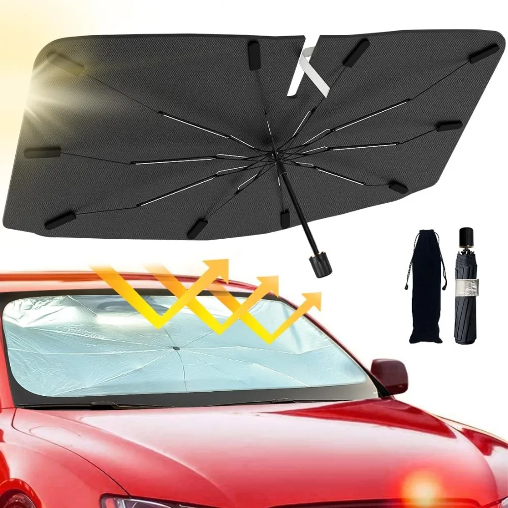 

For Tesla Model 3 Y 2019-2024 Sun Shade Umbrella Foldable Sunshade Auto Front Window Cover for Uv Ray Block Sun Heat Protection