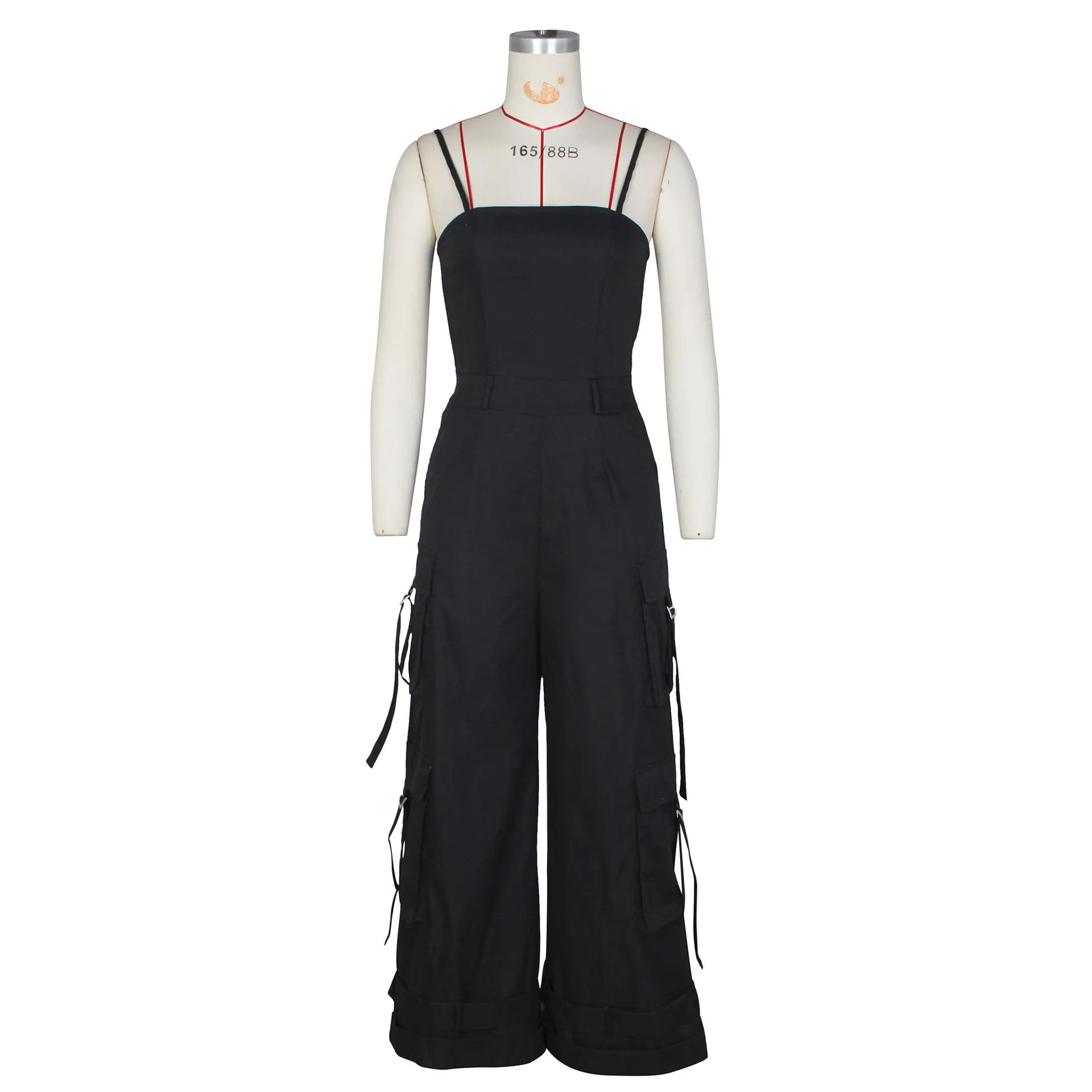 

New Style Women's One-Piece Pants - Summer Sleeveless Halter With Multiple Pockets - Ladies One-Piece Wide-Leg Long Pants