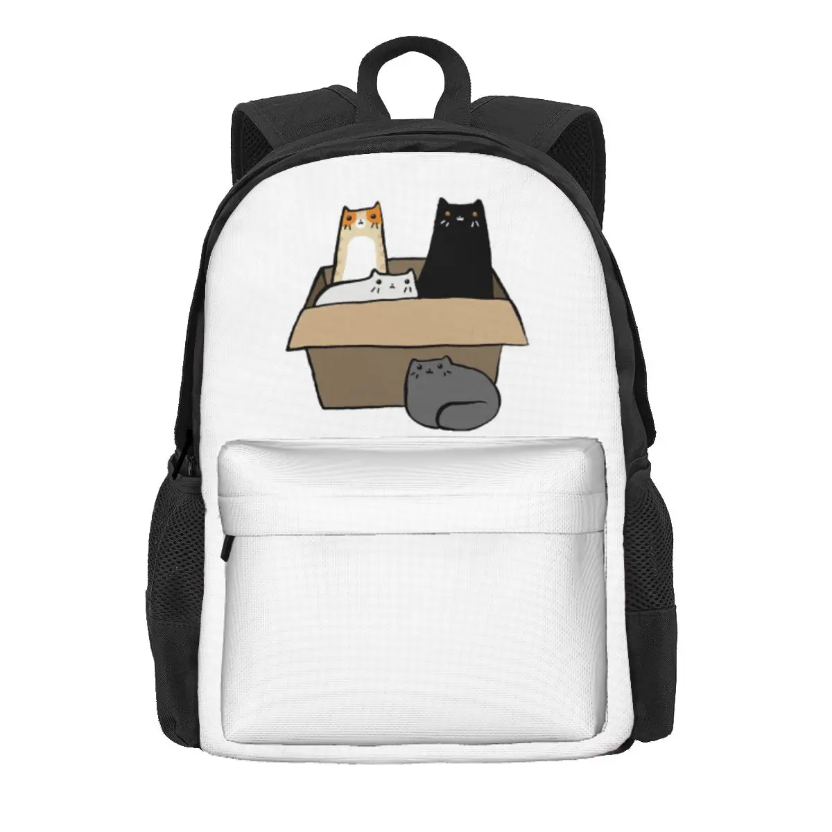

Cats In A Box Backpack Daypack Large Capacity Kids BookBag School Bag Shoulder Bags for Men Women