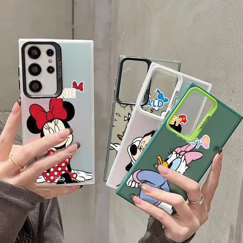 Goofy Saisy Donald Duck Pluto Phone Case for Samsung Galaxy S24 S23 Ultra S22 Plus S21 S20 FE Note 20 Silver Plating Cover