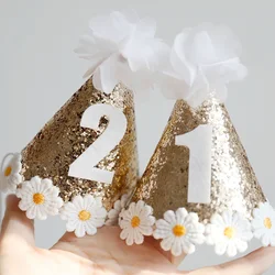 Ins Kids Birthday Party Hat 1 2 Baby Shower Daisy Theme Birthday Headwear Hat